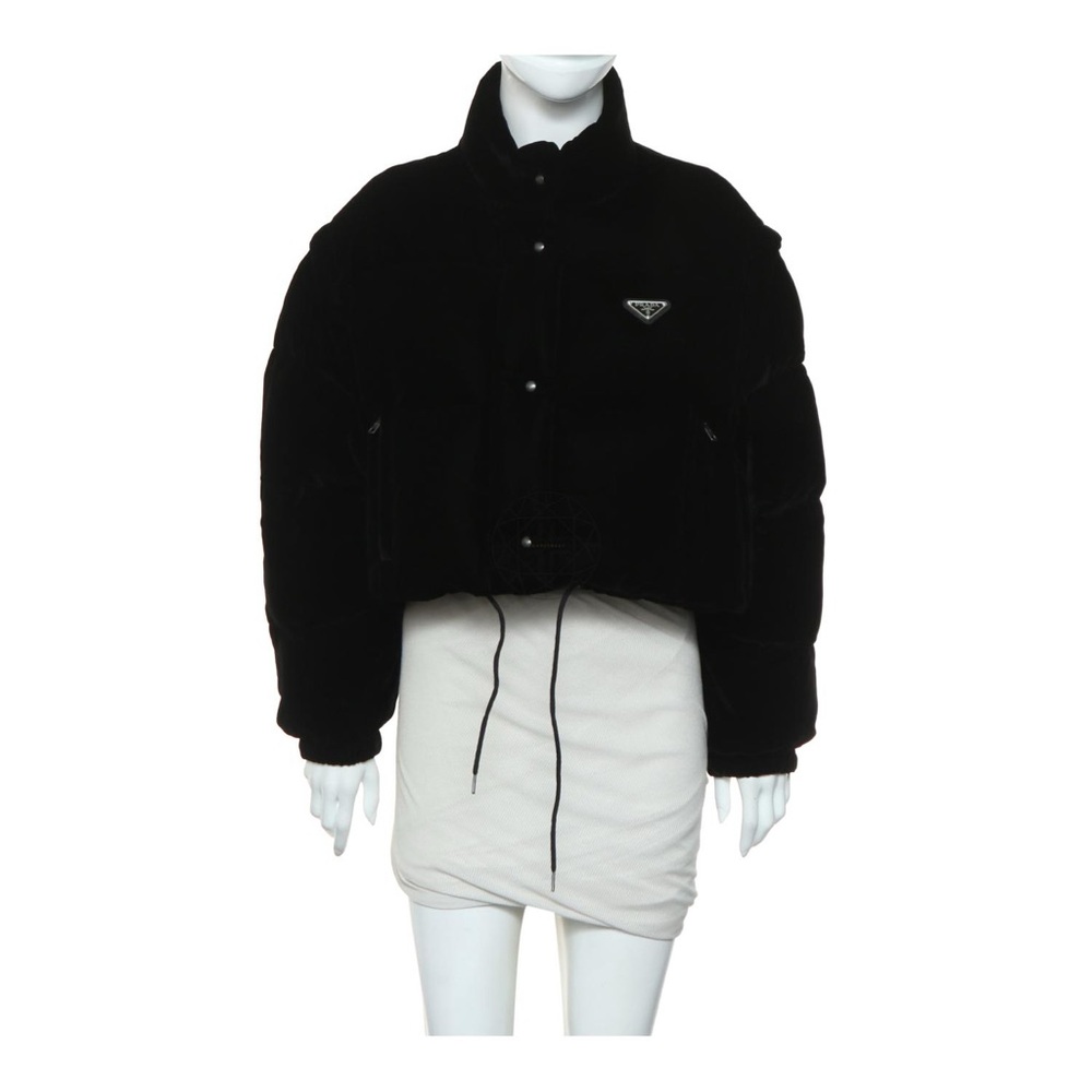Prada Convertible Cropped Velvet Down Jacket - Picture 3 of 13